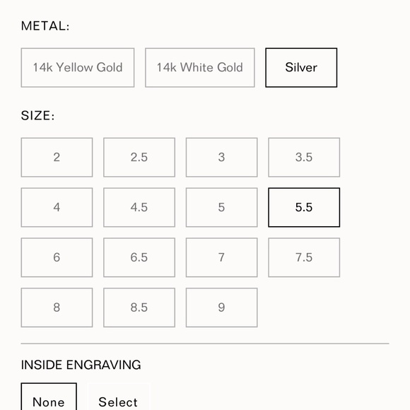 j hannah Stacked Signet - Onyx and Sterling Silver 5.5 - Picture 4 of 4